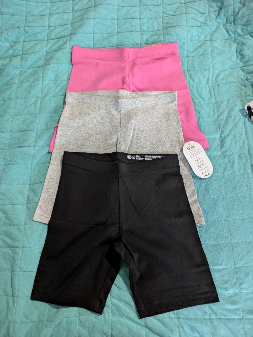 Wonder Nation Girls' Active Shorts Set - Pink, Gray, Black
